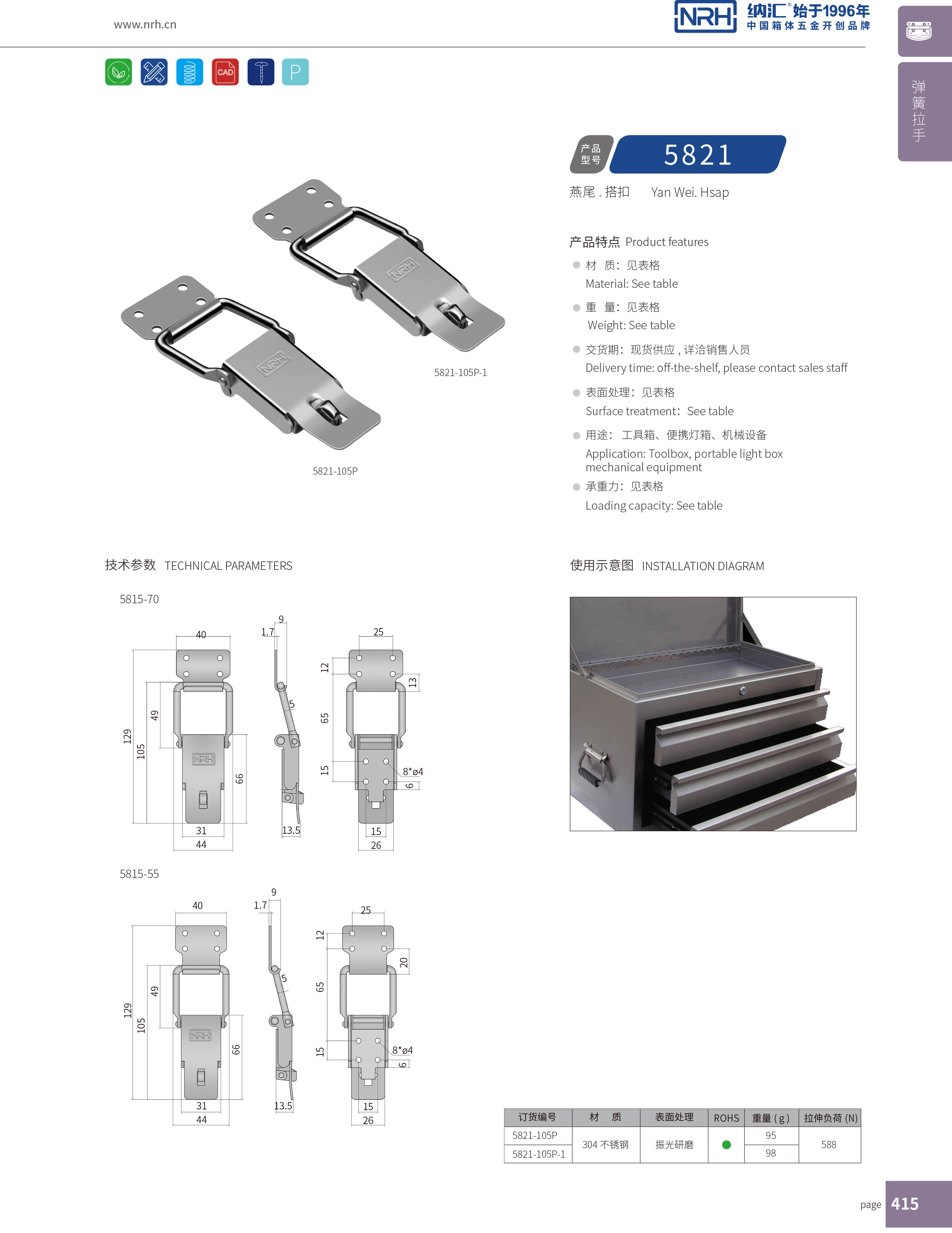 保險一色桃子在线播放5821-105P-1消防箱鎖扣_自動封口機鎖扣_NRH一色桃子中文字幕一色桃子在线播放 