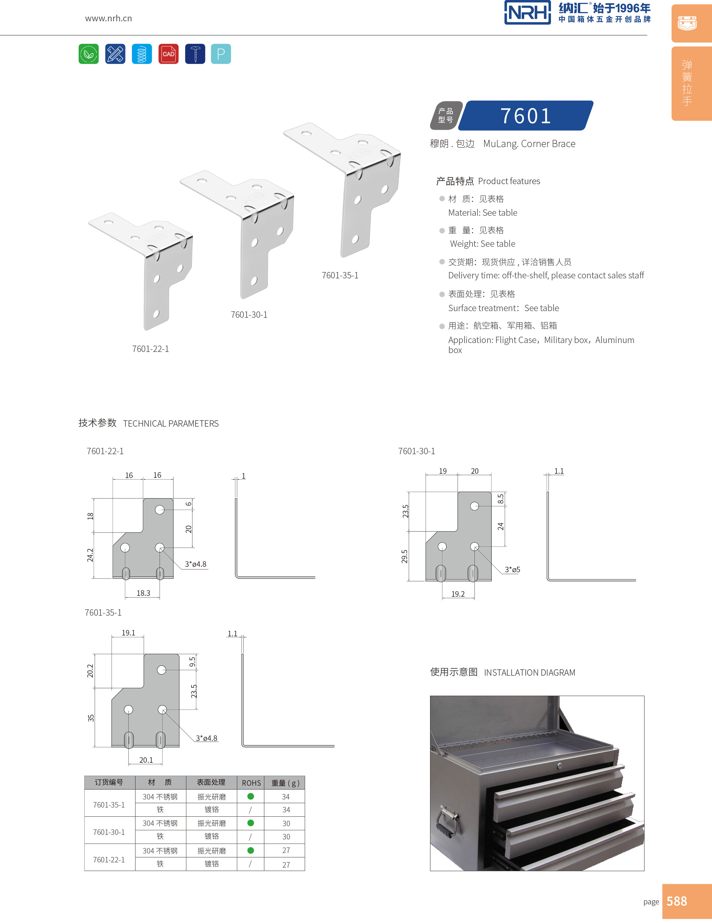 包邊7601-35-1工具箱包角碼_木箱護角_NRH一色桃子中文字幕包邊 