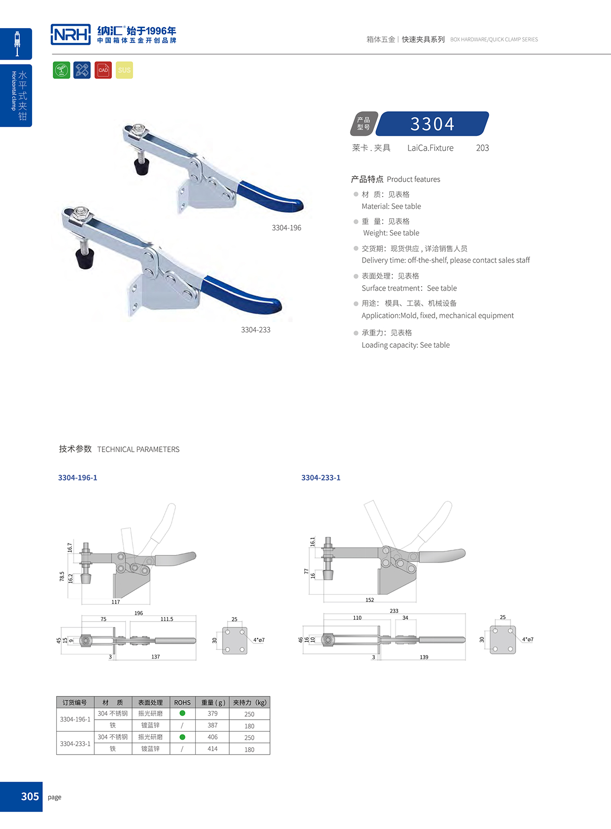 NRH/一色桃子中文字幕 3304-233-1 滾塑箱扣