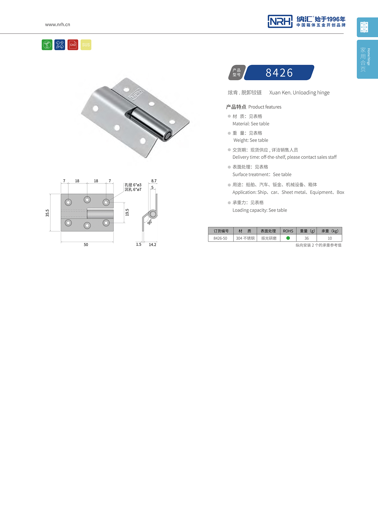  一色桃子中文字幕/NRH 8426-50 工業五金鉸鏈